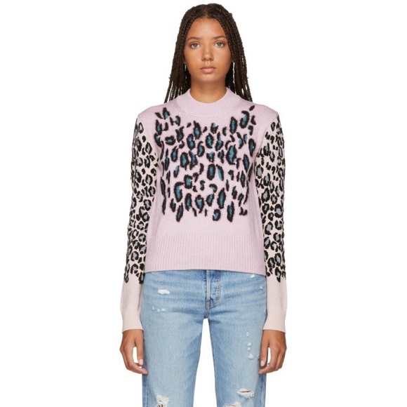 Kenzo Sweaters - Kenzo Pink Leopard Sweater, size XS, warm and comfy!